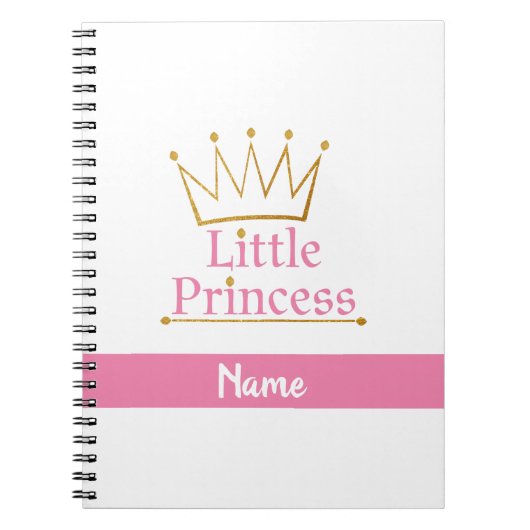 Aangepaste roze en gouden prinses notitieboek (Voorkant)