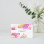 Aangepaste roze en goudWaterverf  Visitekaartje (Staand voorkant)