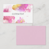 Aangepaste roze en goudWaterverf  Visitekaartje (Voorkant / Achterkant)