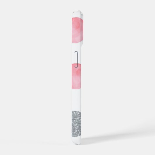 Aangepaste roze en grijze punt iPhone 15 case (Rechterkant)