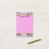 Aangepaste roze en grijze Waterverf Marmer 4x6 Post-it® Notes (Op bureau)