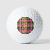 Aangepaste roze en groene geruite golfballen (Voorkant)