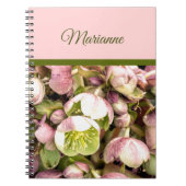 Aangepaste roze en olijfolie Hellebore Notitieboek (Voorkant)