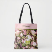  Aangepaste roze en olijfolie Hellebore Tote Bag (Voorkant)