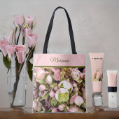 Aangepaste roze en olijfolie Hellebore Tote Bag