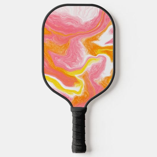 Aangepaste roze en Oranje marmer Pickleball Paddle (Voorkant)