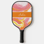 Aangepaste roze en Oranje marmer Pickleball Paddle (Achterkant)