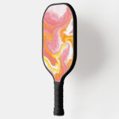 Aangepaste roze en Oranje marmer Pickleball Paddle (Links)