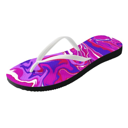 Aangepaste roze en Paarse marmertruien Teenslippers (Schuin)