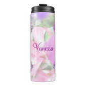 Aangepaste roze en Paarse petals Thermosbeker (Voorkant)