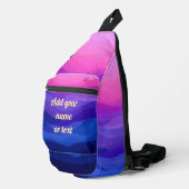Aangepaste roze en paarse verloopgolven sling bag (Rechterhoek)