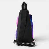 Aangepaste roze en paarse verloopgolven sling bag (Achterkant)