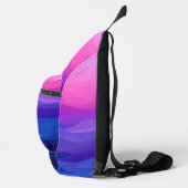 Aangepaste roze en paarse verloopgolven sling bag (Rechts)
