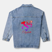 Aangepaste roze en rode kaart van Italië Denim Jacket (Achterkant)