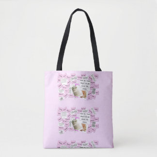 Aangepaste roze en witte bruiloft Canvas tas