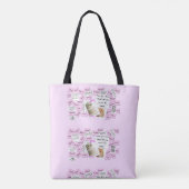 Aangepaste roze en witte bruiloft Canvas tas (Achterkant)