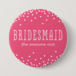 Aangepaste roze en witte Confetti Button met bride<br><div class="desc">.</div>