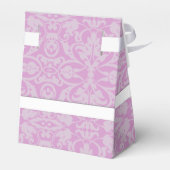 Aangepaste roze en witte Damasdoos Bedankdoosjes (Achterkant)