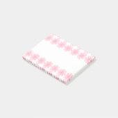 Aangepaste roze en witte flora post-it® notes (Schuin)