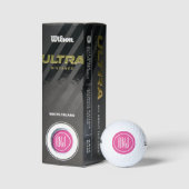 Aangepaste roze en witte monogram golfballen (Verpakking)