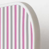 Aangepaste roze- en zilverstrips pickleball paddle (Links Detail)