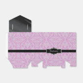 Aangepaste roze en zwarte Damascus-draagtas Bedankdoosjes (Uitgevouwen)