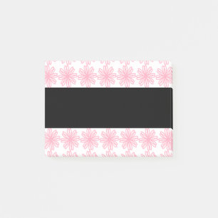 Aangepaste roze en zwarte Floral Post-it® Notes