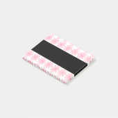 Aangepaste roze en zwarte Floral Post-it® Notes (Schuin)