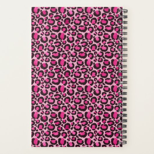 Aangepaste roze en zwarte luipaard afdrukken 2020 planner (Achterkant)