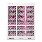 Aangepaste roze en zwarte schedel w Crossbones Lab Etiket (Full Sheet)