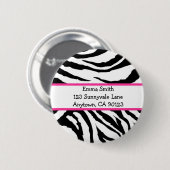 Aangepaste roze en zwarte Zebra Ronde Button 5,7 Cm (Voorkant /achterkant)
