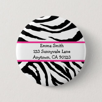 Aangepaste roze en zwarte Zebra Ronde Button 5,7 Cm