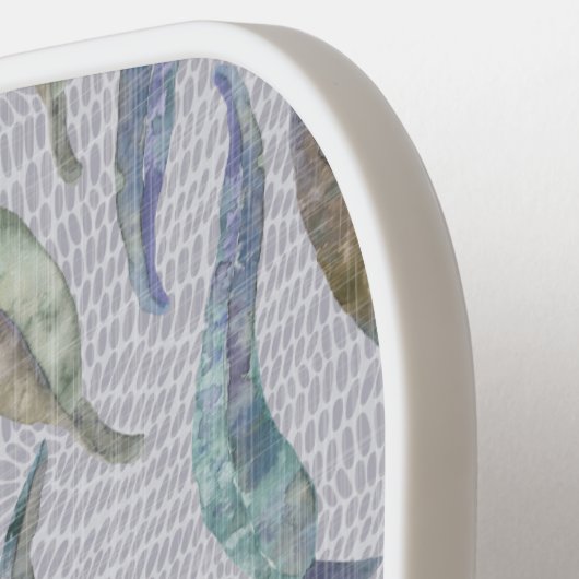 Aangepaste roze eucalyptusbladeren pickleball paddle (Links Detail)