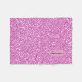 Aangepaste roze faux glitter fleece deken (Voorkant (Horizontaal))