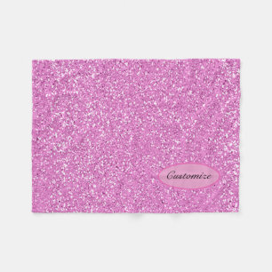 Aangepaste roze faux glitter fleece deken