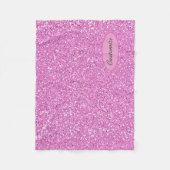 Aangepaste roze faux glitter fleece deken (Voorkant)
