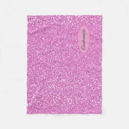 Aangepaste roze faux glitter fleece deken (Voorkant)