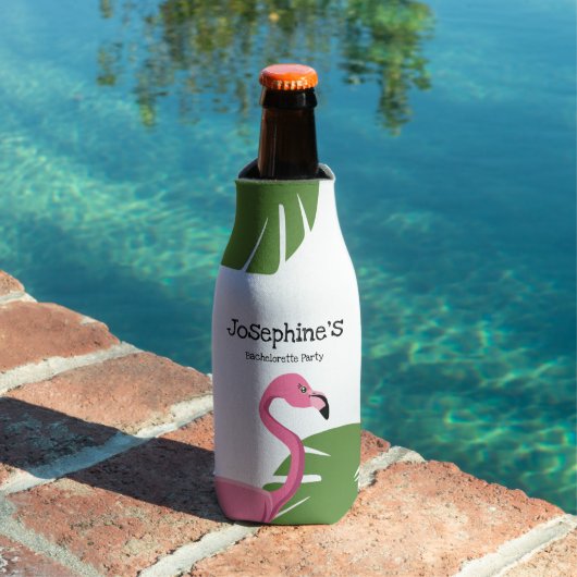 Aangepaste Roze Flamingo Bestemming Bachelorette-f Flesjeskoeler (Insitu Zwembad)