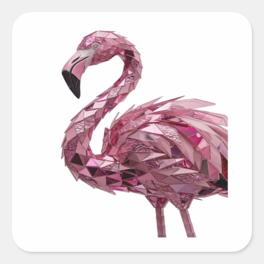 Aangepaste Roze FLAMINGO Cadeausticker Vierkante Sticker (Voorkant)
