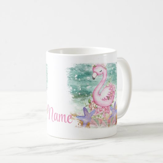 Aangepaste roze Flamingo Design Coffee Mok Cup (Voorkant rechts)