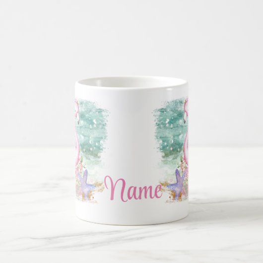 Aangepaste roze Flamingo Design Coffee Mok Cup (Center)