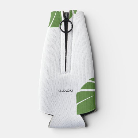 Aangepaste roze flamingo Destination Bachelorette Flesjeskoeler (Achterkant)