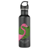 Aangepaste roze Flamingo Destination bruiloft Waterfles (Voorkant)