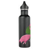 Aangepaste roze Flamingo Destination bruiloft Waterfles (Links)