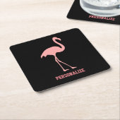 Aangepaste roze flamingo pulp board party onderzet kartonnen onderzetters (Schuin)