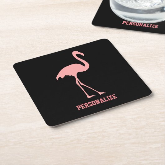 Aangepaste roze flamingo pulp board party onderzet kartonnen onderzetters (Schuin)