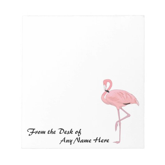 Aangepaste roze flamingo Stationery Notitieblok (Voorkant)