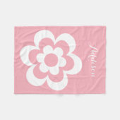 Aangepaste roze flessendoekjes met witte aanjager fleece deken (Voorkant (Horizontaal))