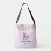 Aangepaste roze Floral DON Nurse Crossbody Bag Crossbody Tas (Achterkant)