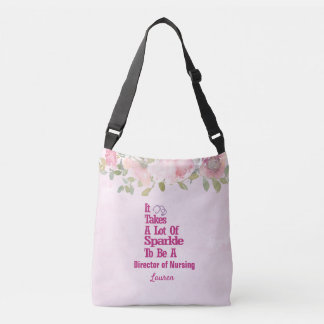 Aangepaste roze Floral DON Nurse Crossbody Bag Tas
